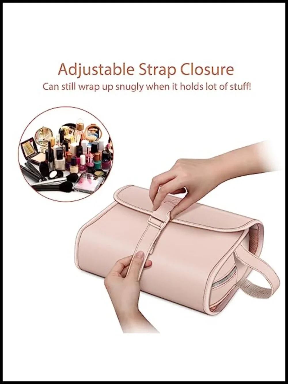 Large Water Resistant Hanging Makeup Organizer Travel Pouch